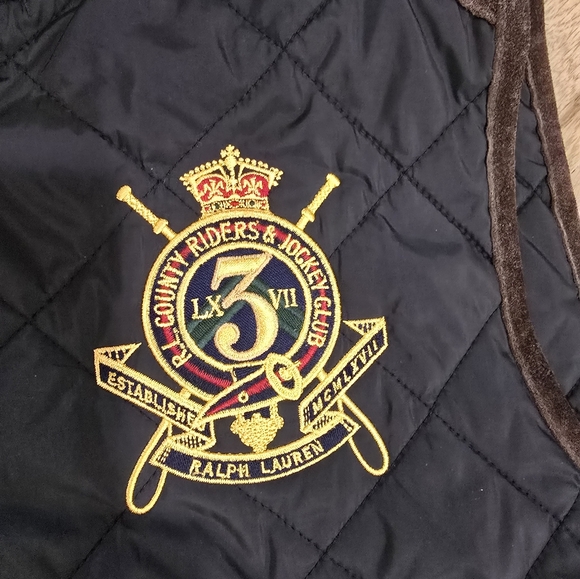 Ralph Lauren Navy Quilted Vest with Brown Accents - Picture 4 of 8